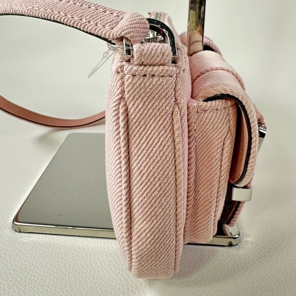 NEW Women’s Michael Kors Pink Denim Pochette Shoulder Bag - Picture 7 of 11